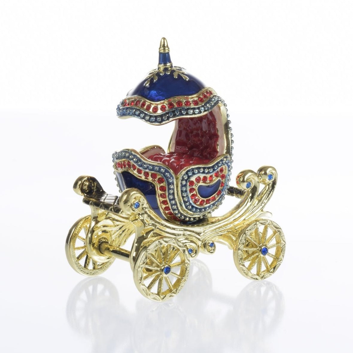 Limited Edition 1 of 250 Blue Faberge Royal Carriage Trinket Box - Exquisite Decor