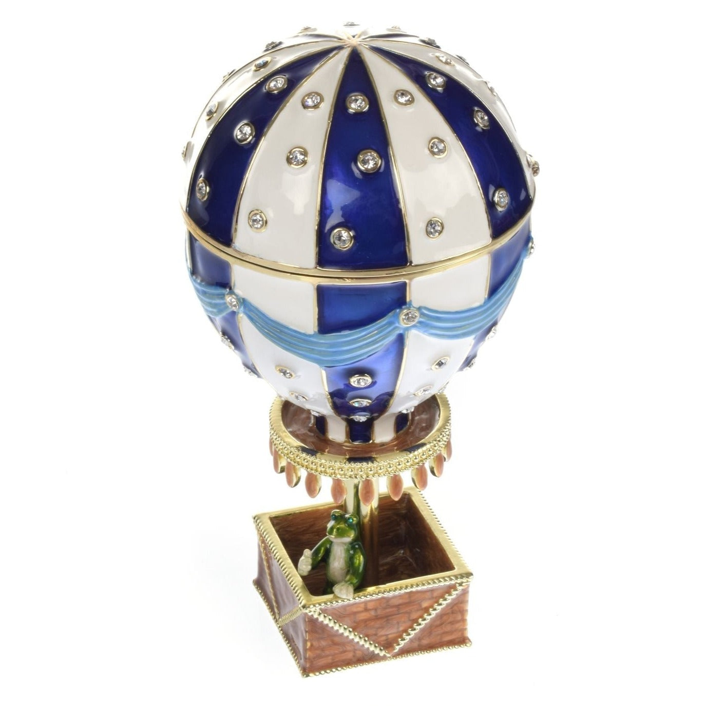 Blue Hot air balloon with frog Limited edition 1-250 - Exquisite Decor