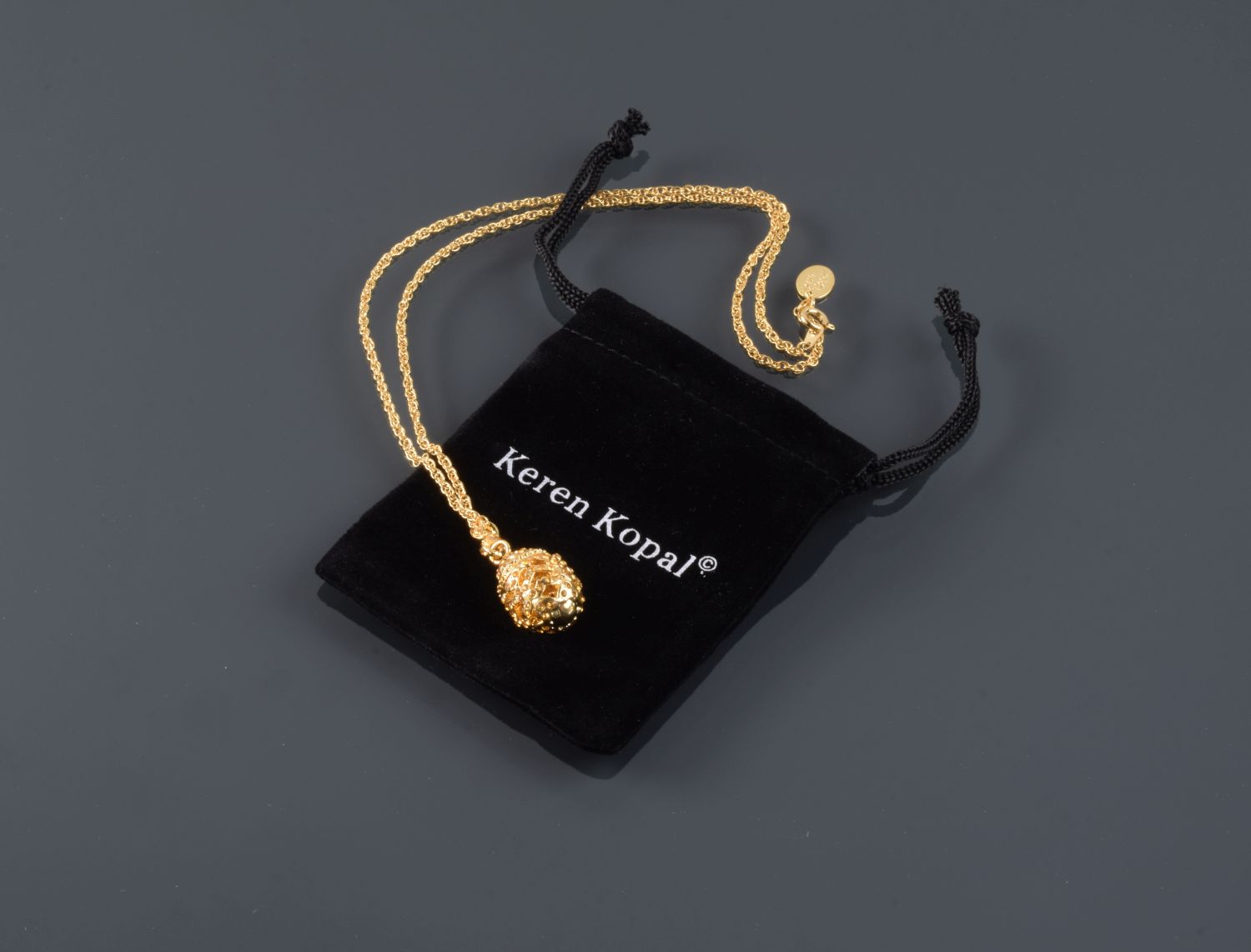 Keren Kopal Gold Egg Pendant Necklace