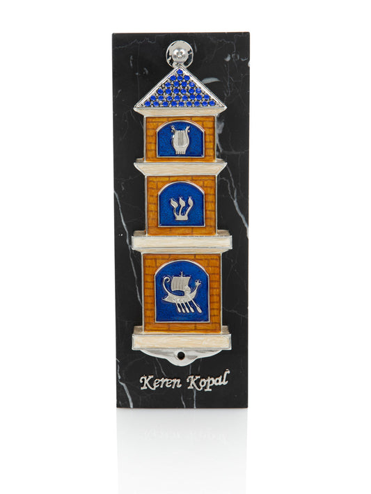 Blue Contemporary Synagogue style מזוזה