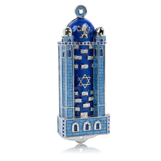 Blue Western Wall style מזוזה