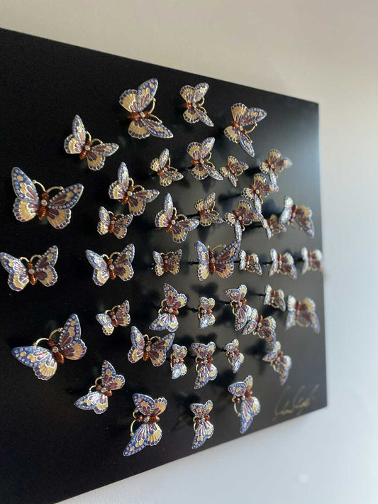 Keren Kopal Circle of Butterflies Wall Art Black
