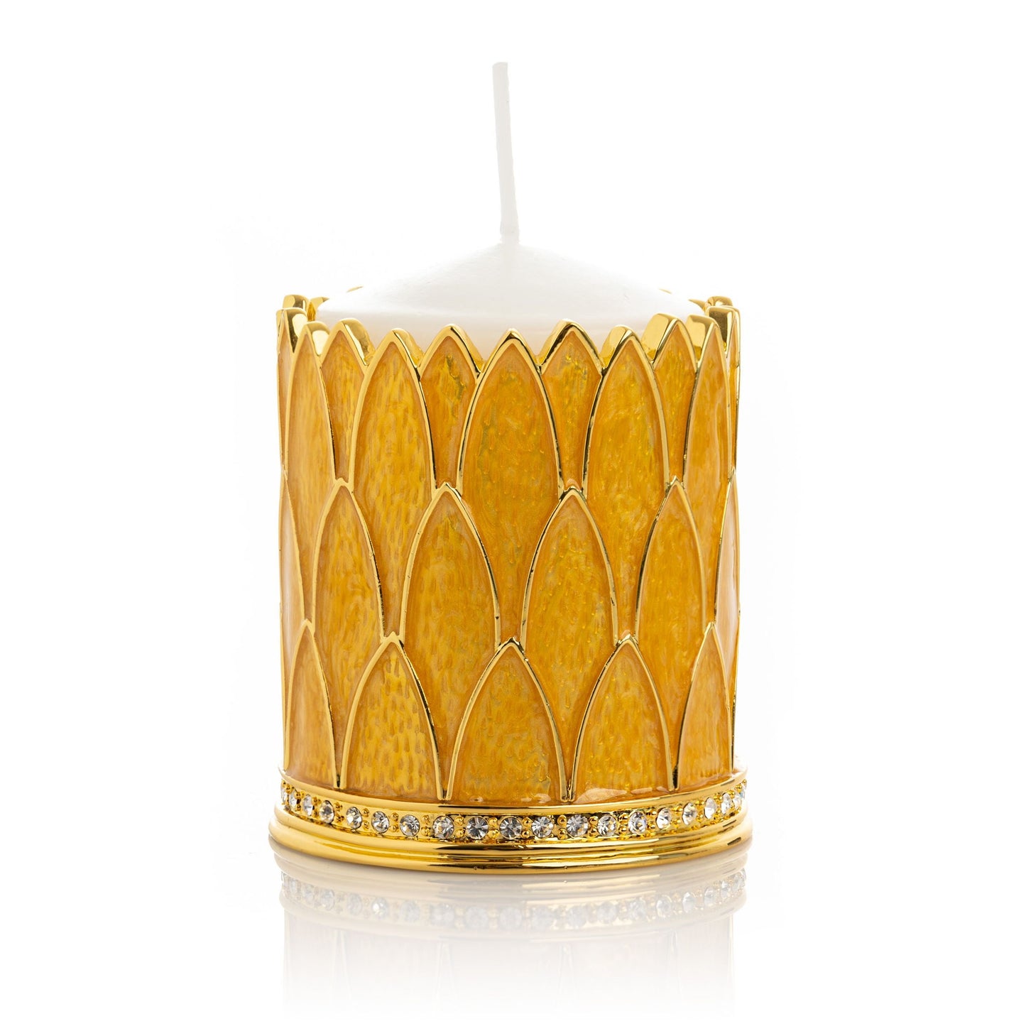 Yellow Decorated Candle Holder - Exquisite Decor