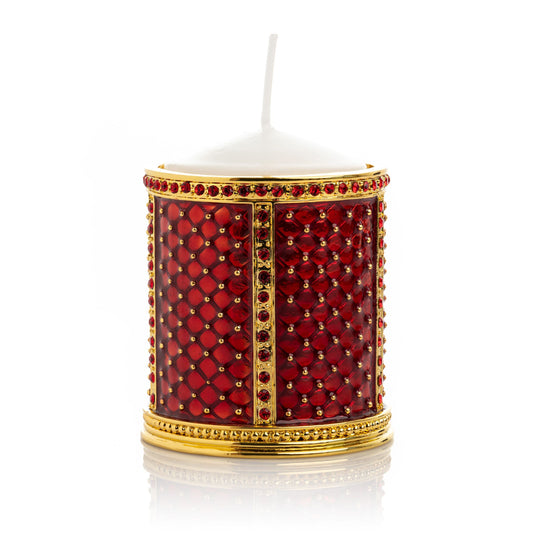 Red Decorated Candle Holder - Exquisite Decor