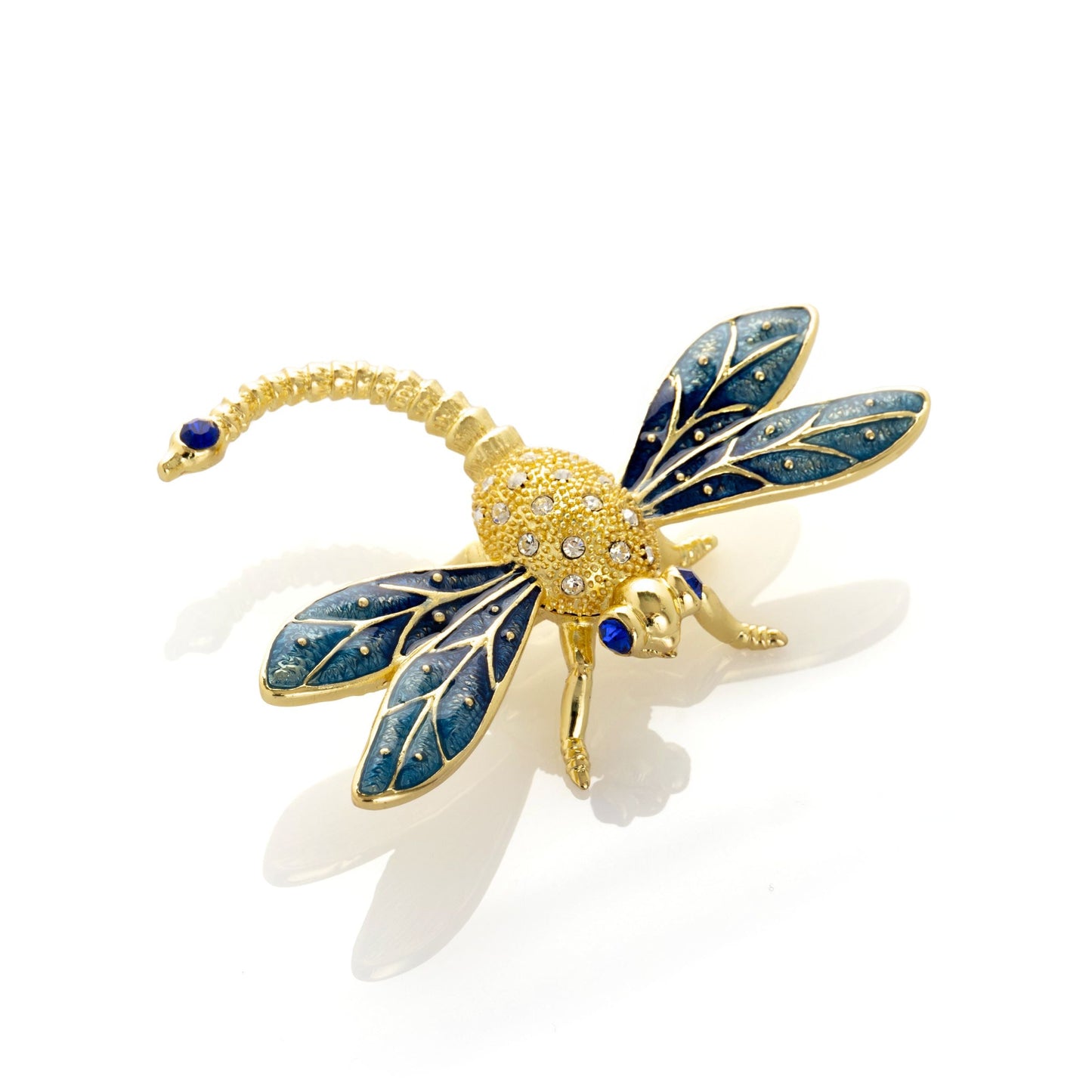 Golden Blue Dragonfly - Exquisite Decor