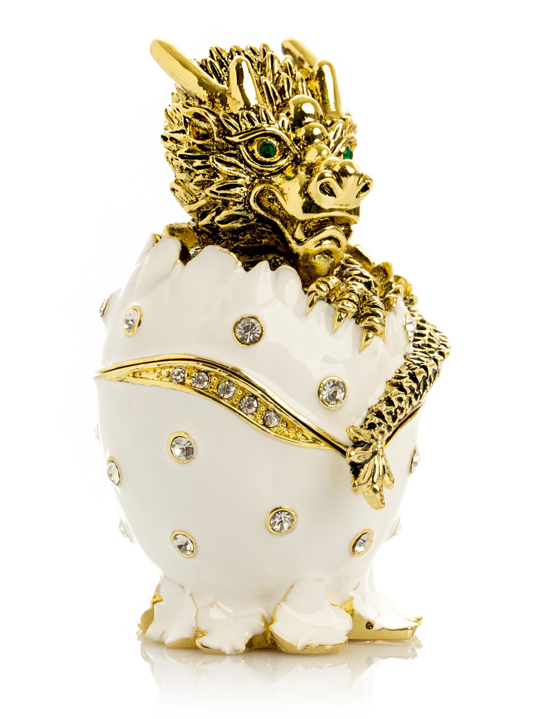 Golden Dragon white egg - Exquisite Decor