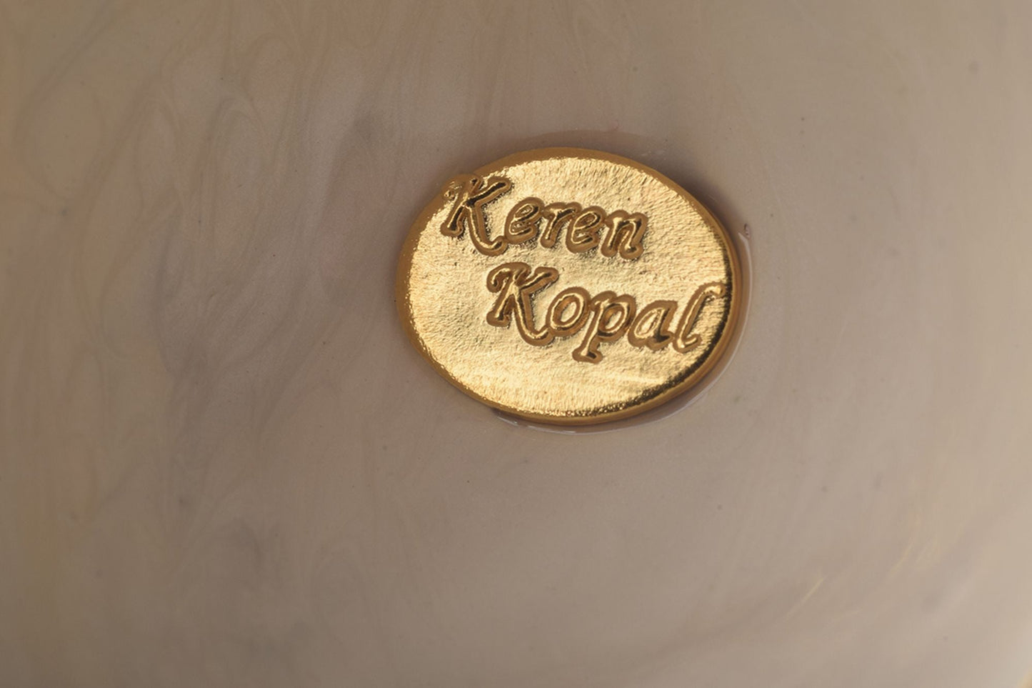 Keren Kopal Black and White Faberge Egg with Gold Necklace Inside