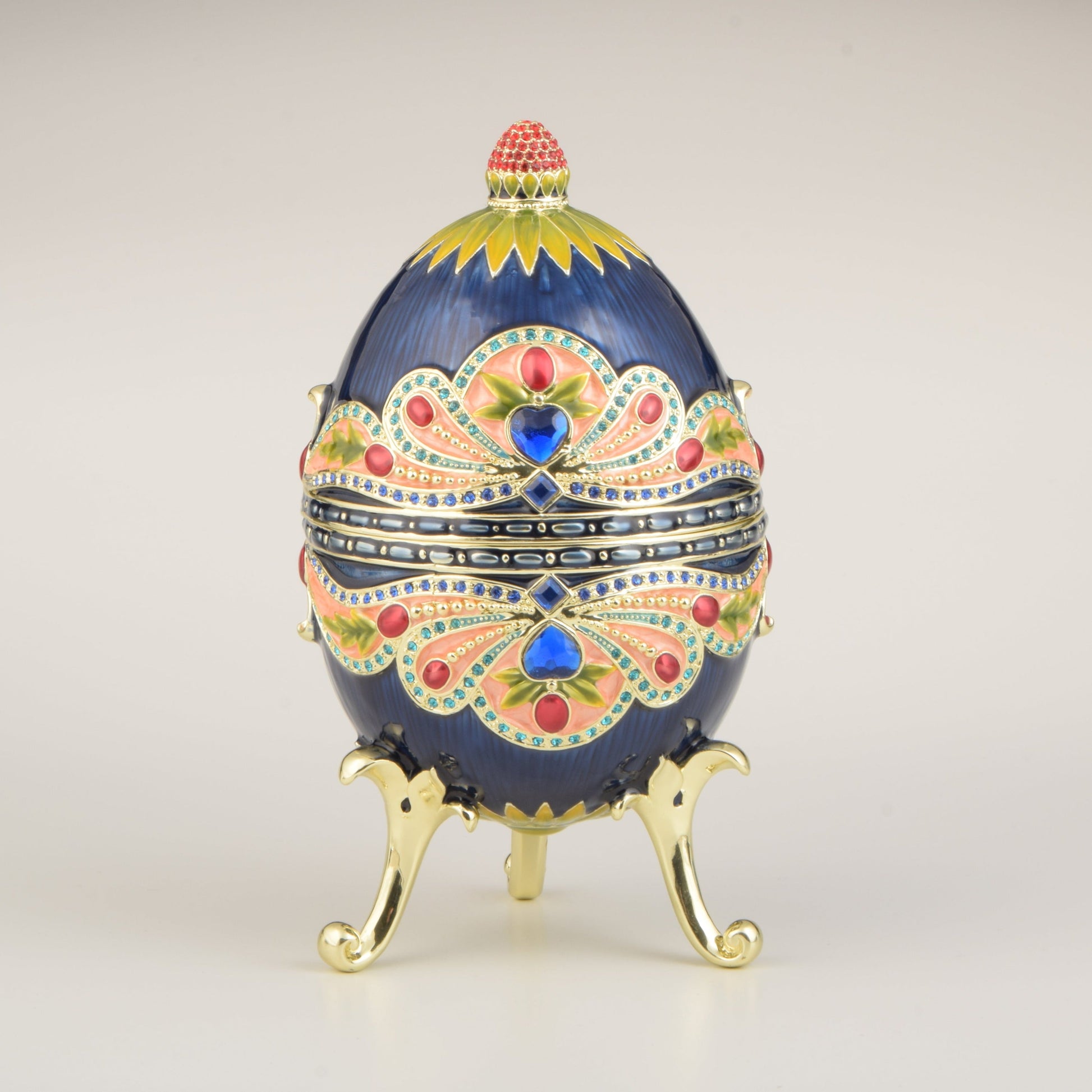 Blue Colorful Russian Egg - Exquisite Decor