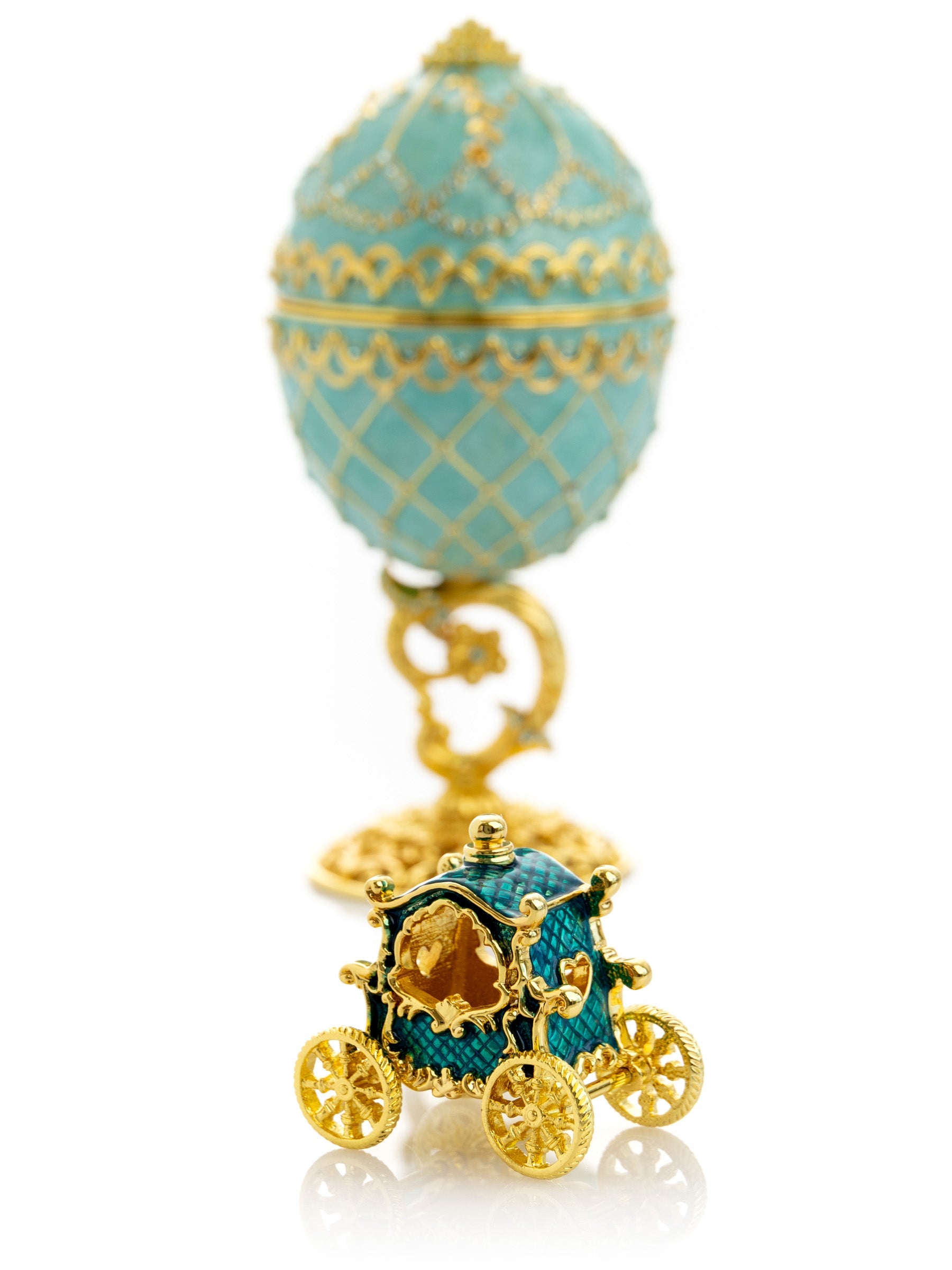 Keren Kopal Gold & Turquoise Egg with Royal Carriage
