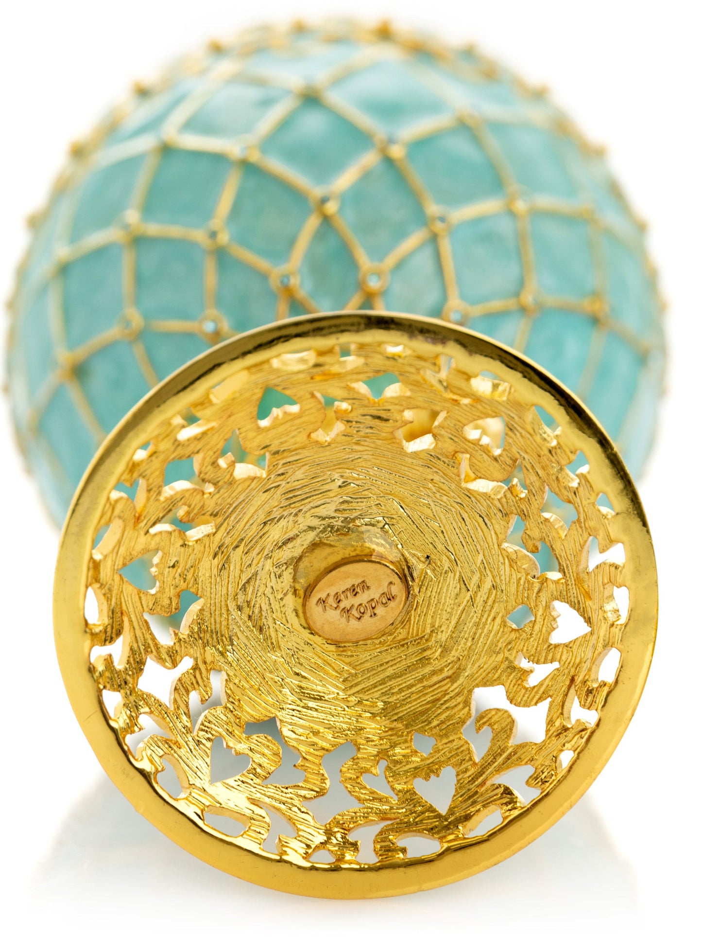 Keren Kopal Gold & Turquoise Egg with Royal Carriage