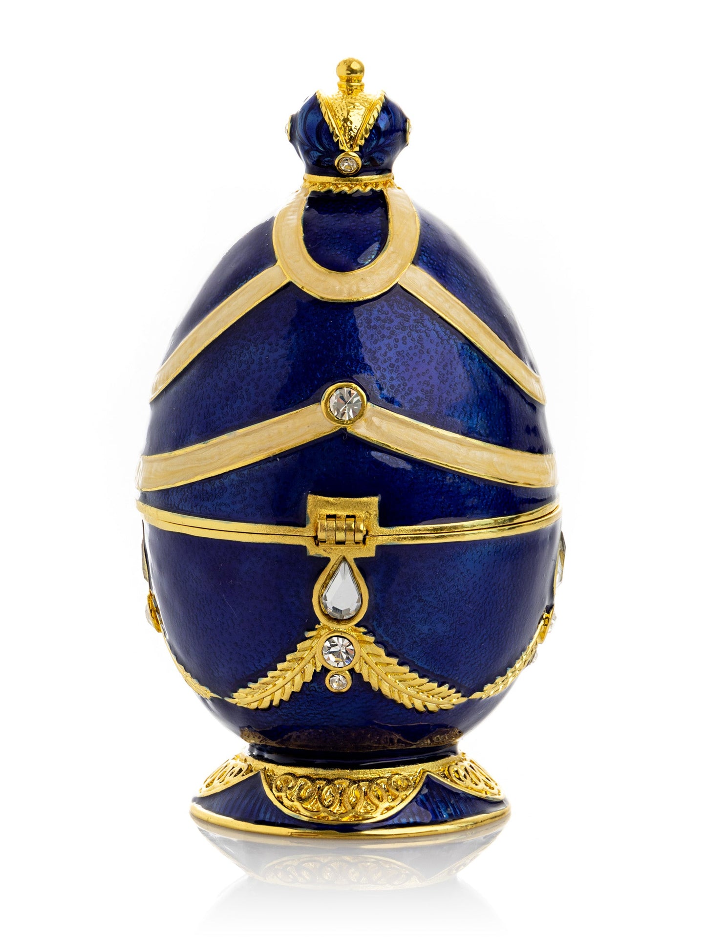 Keren Kopal Blue Faberge Egg with Golden Piano Surprise