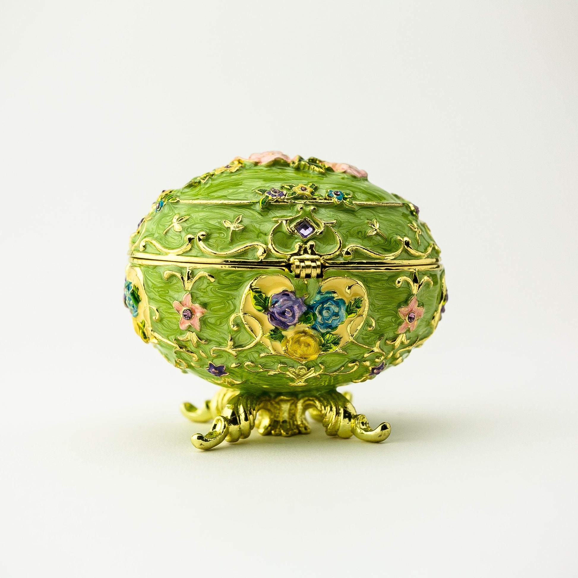 Keren Kopal Green Faberge Egg with Flowers