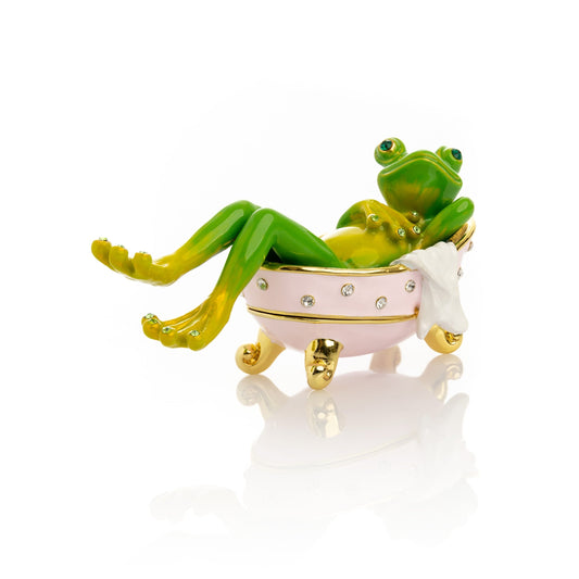 Frog In Bathtub Trinket Box - Exquisite Decor