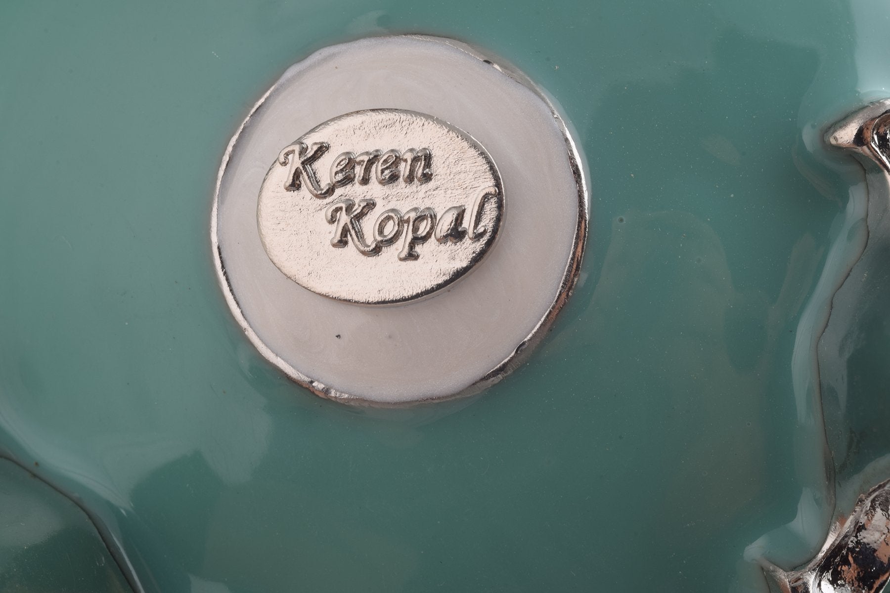 Keren Kopal Light Blue Carousel Faberge Egg with White Royal Horses