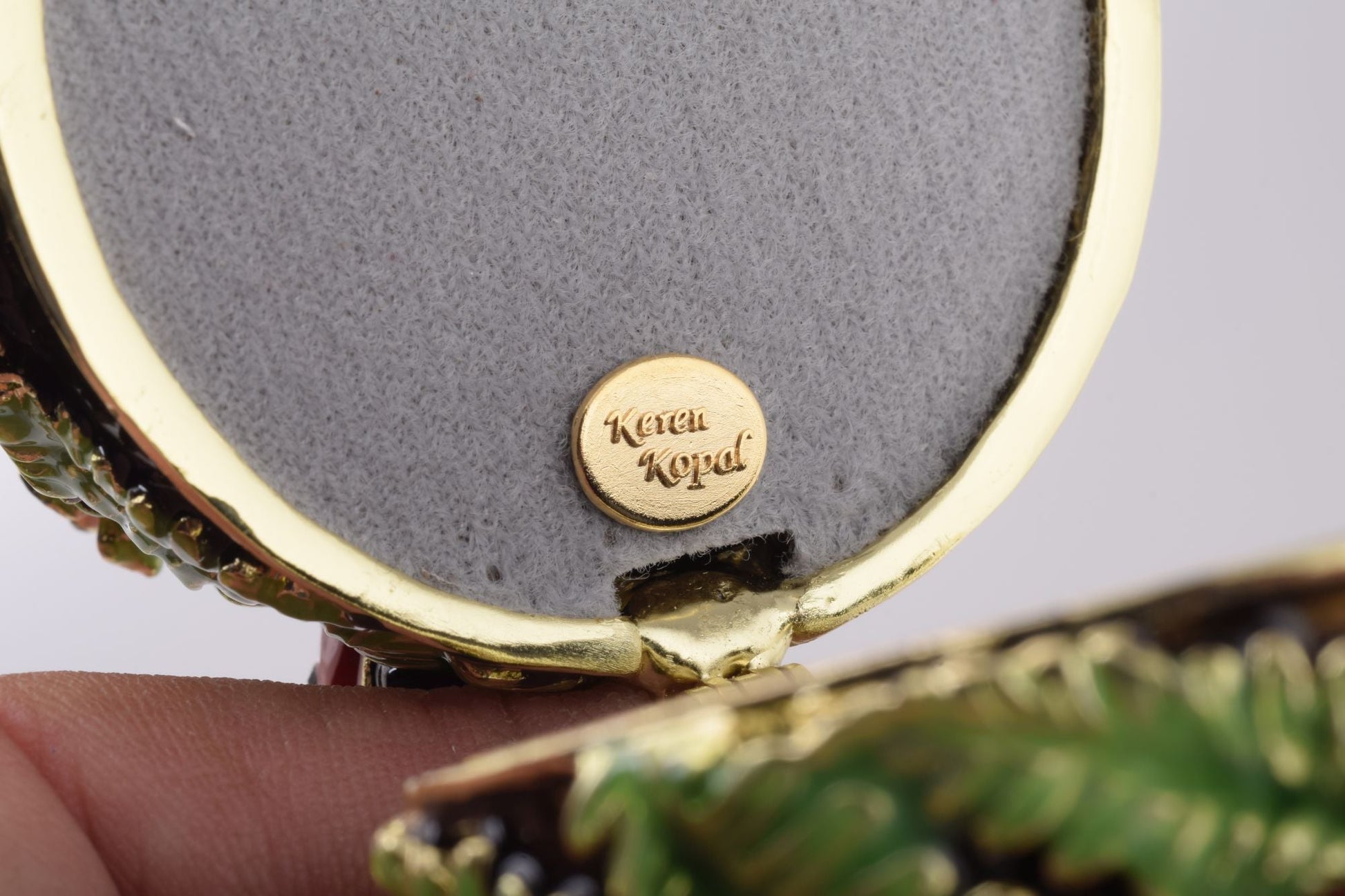 Keren Kopal Green Music Playing Faberge Egg with Ladybird Beetles Ladybugs