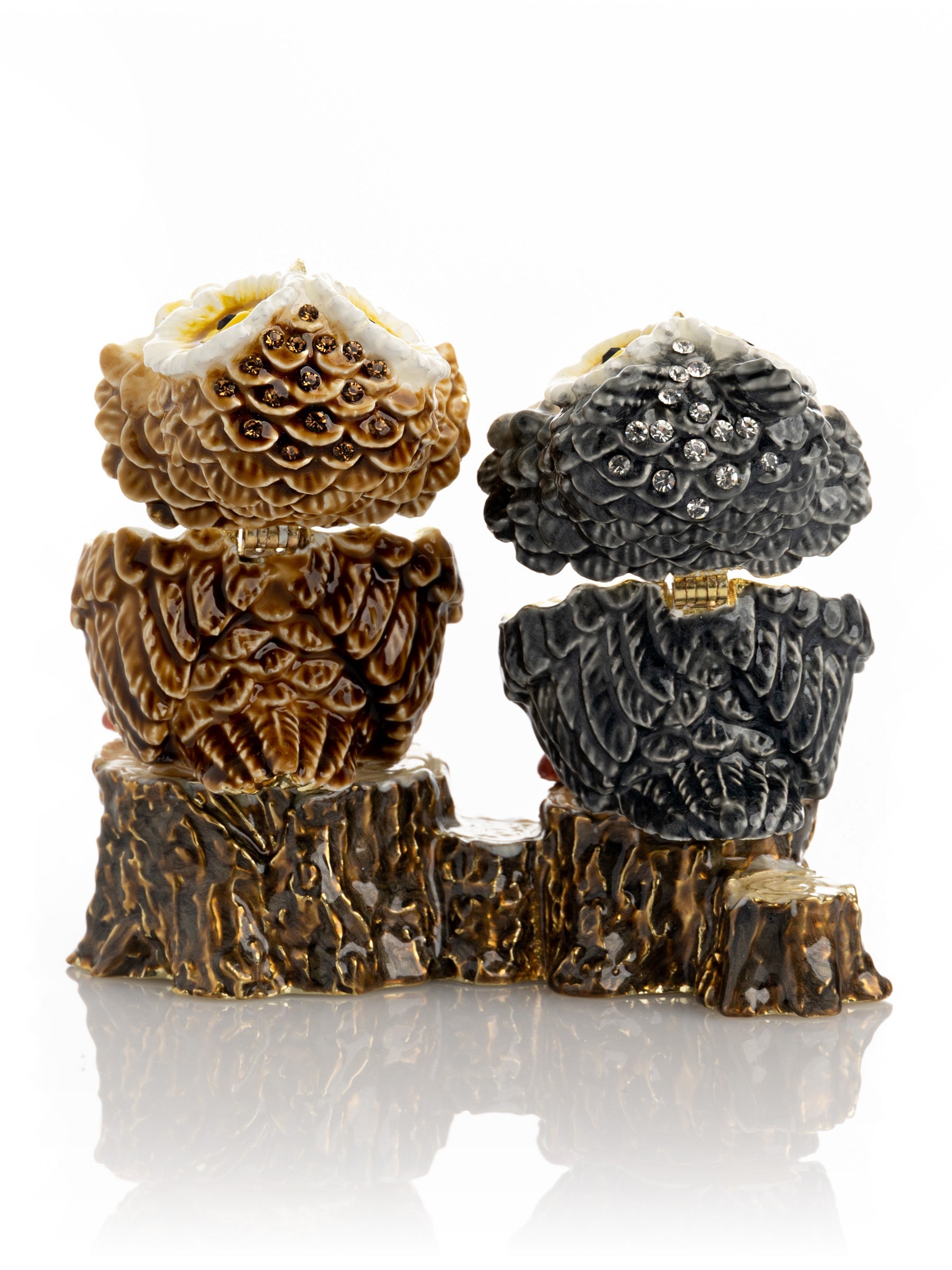 Keren Kopal Two Owls Sitting on Tree Trunk