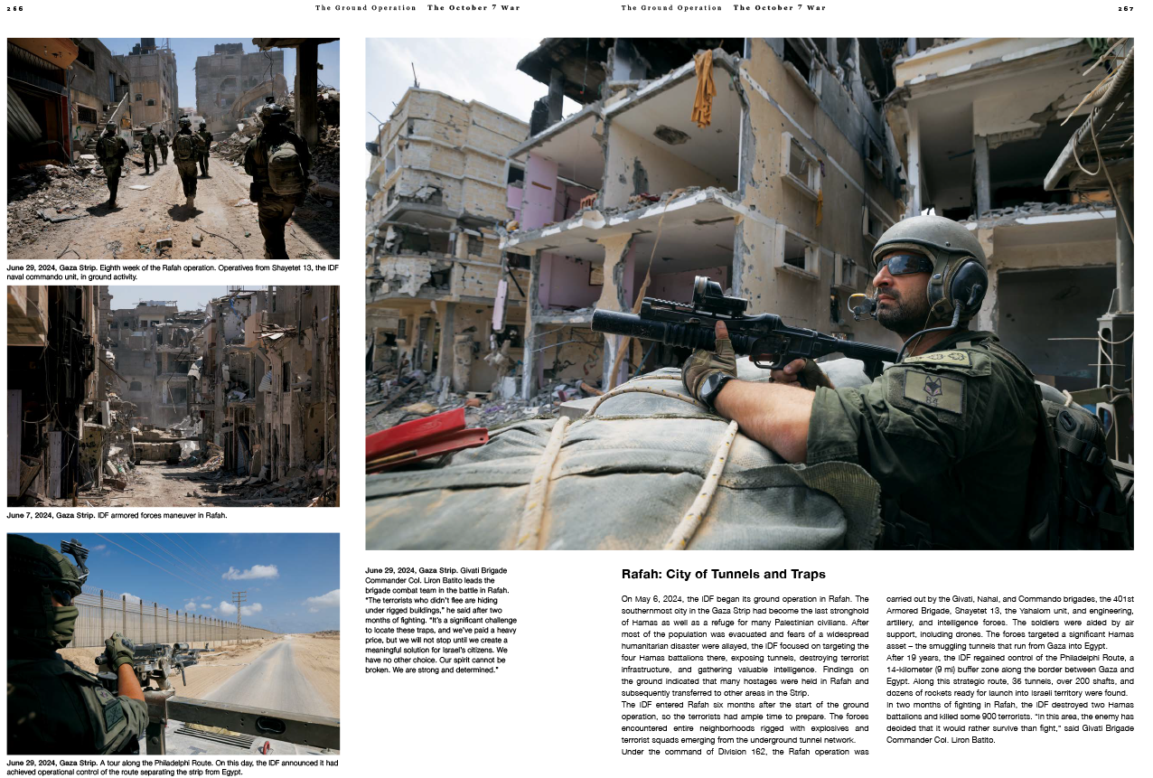 The October 7 War Hardcover Book by photo-journalist Ziv Koren. Israeli soldiers in Rafa - city of tunnels and traps.