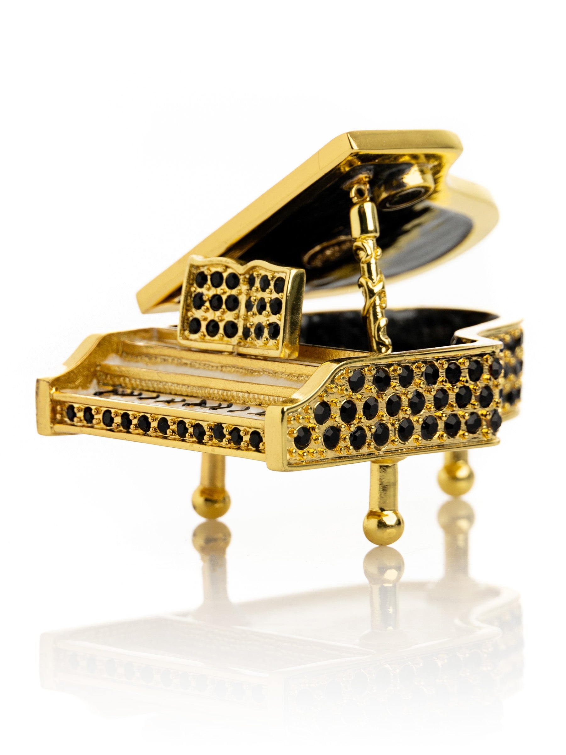 Keren Kopal Golden White Piano with Black Crystals