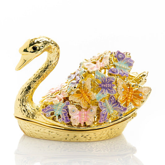 Keren Kopal Golden Swan Decorated with Butterflies