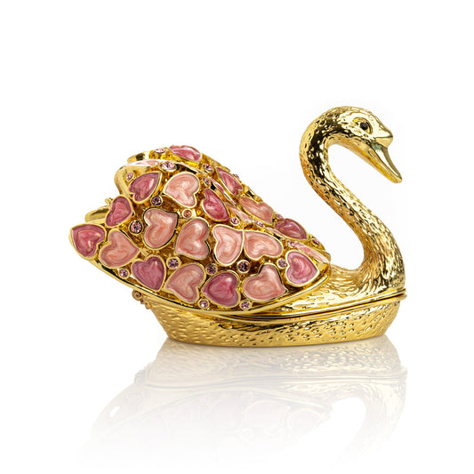 Golden Swan with Hearts - Exquisite Decor