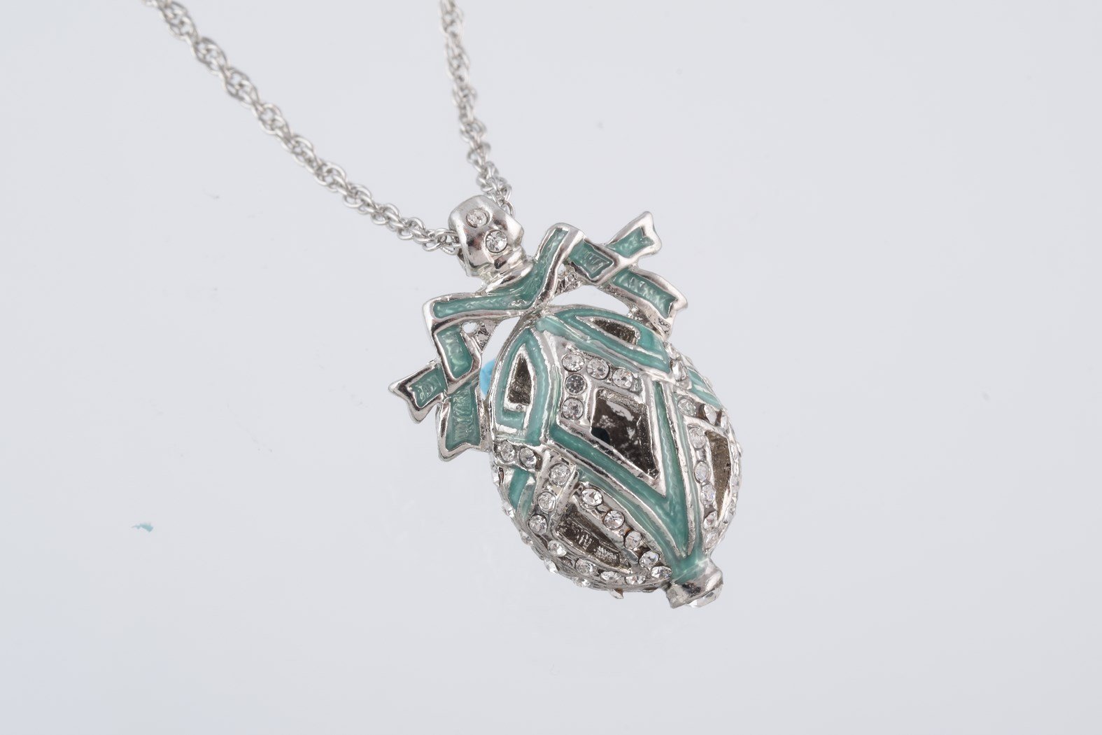 Keren Kopal Silver & Light Green Egg Pendant Necklace