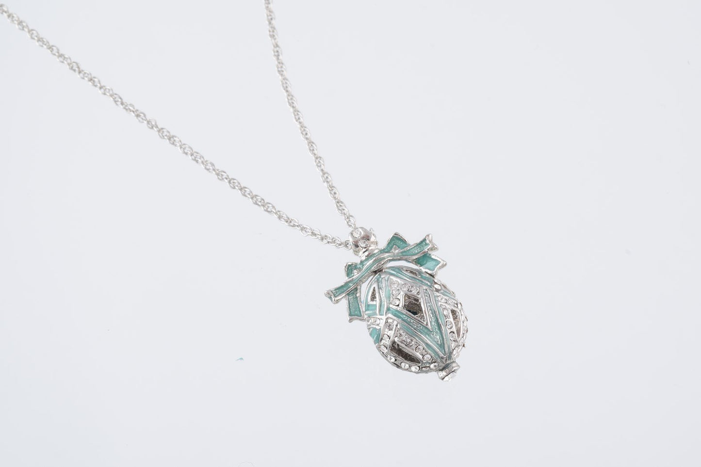 Keren Kopal Silver & Light Green Egg Pendant Necklace