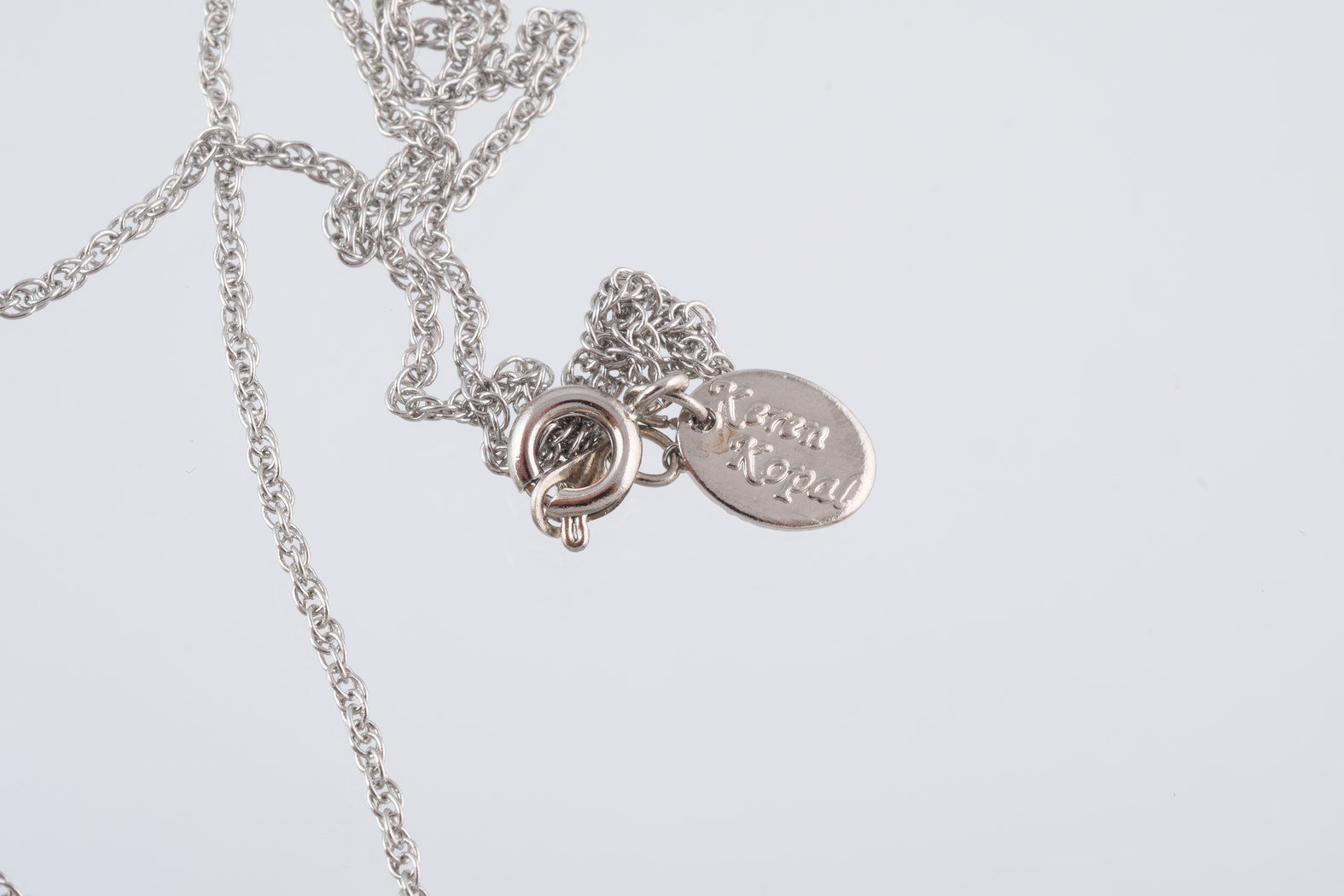 Keren Kopal Silver & Light Green Egg Pendant Necklace