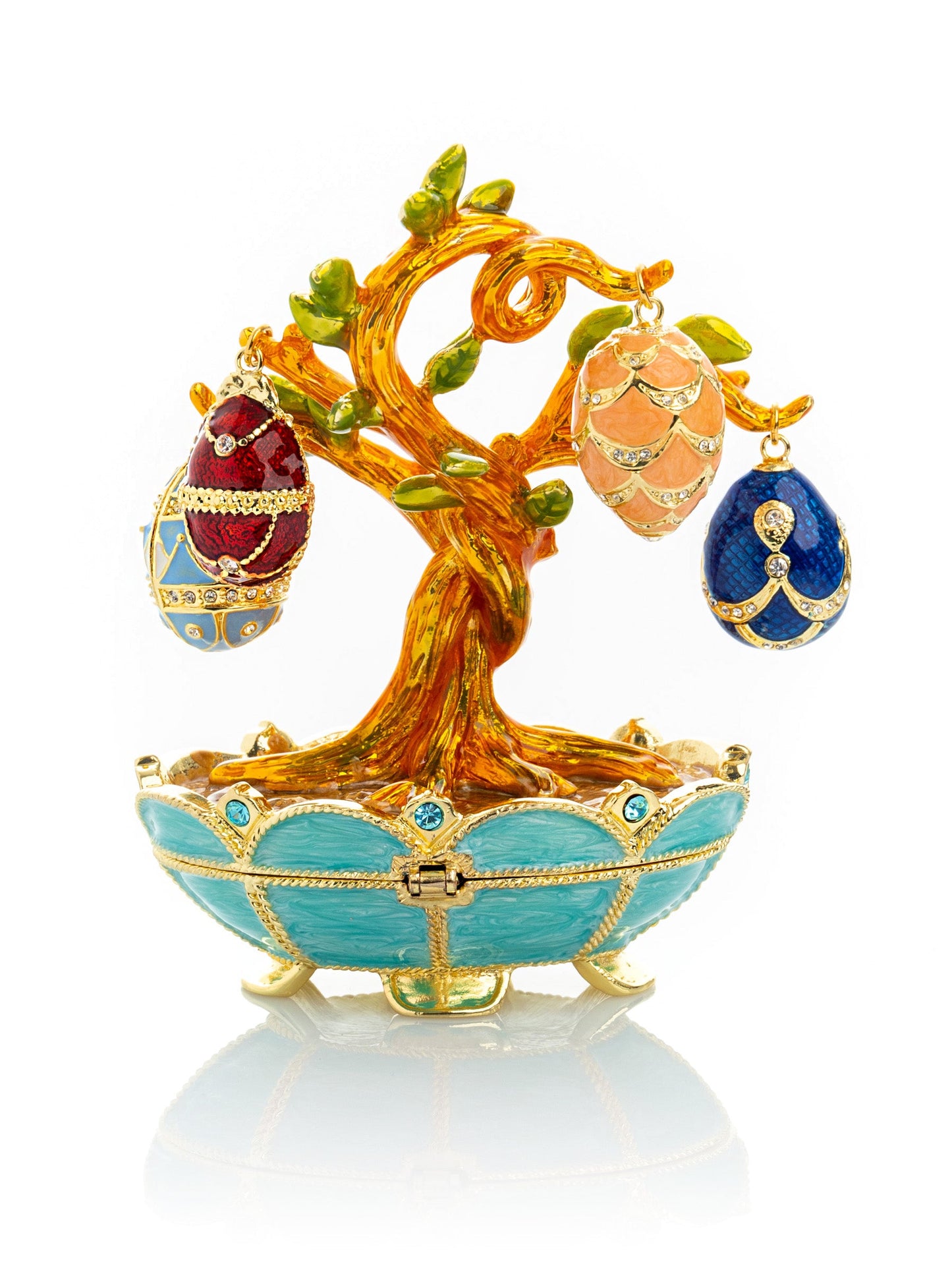 Keren Kopal Faberge Egg Pendant Necklaces Tree