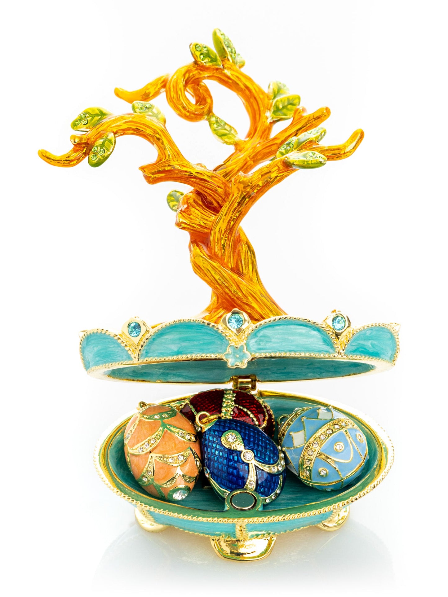 Keren Kopal Faberge Egg Pendant Necklaces Tree