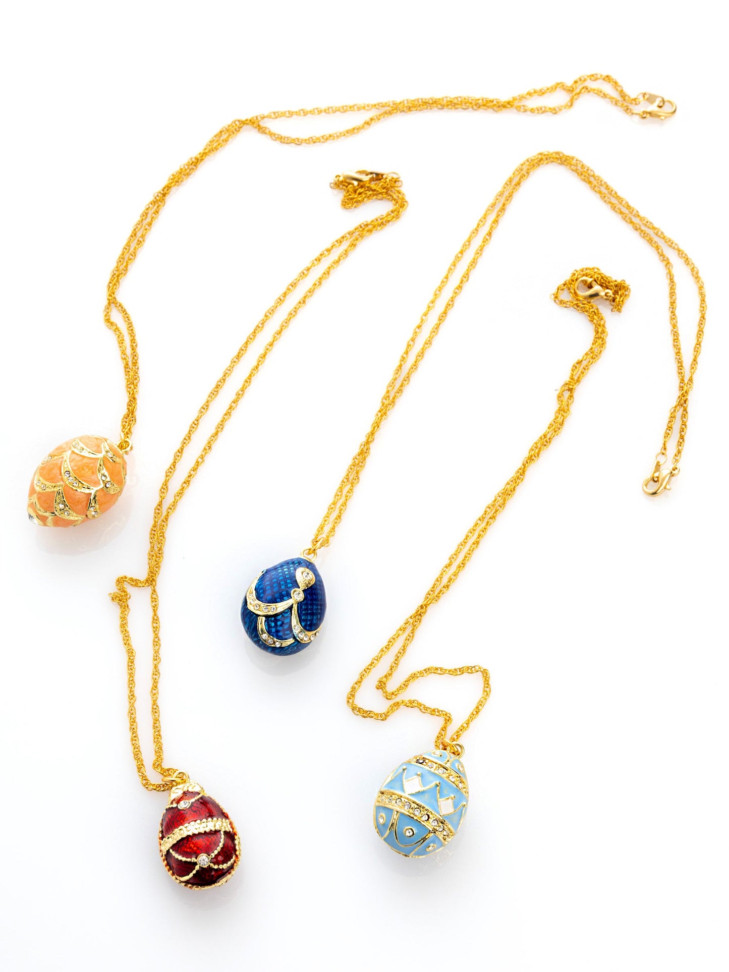Keren Kopal Faberge Egg Pendant Necklaces Tree