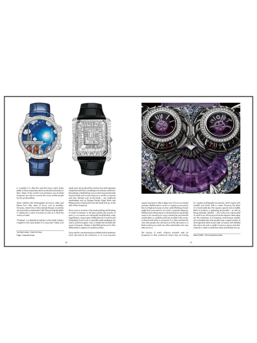עמוד מתוך הספר The World's Most Expensive Watches - השוואת שעונים.