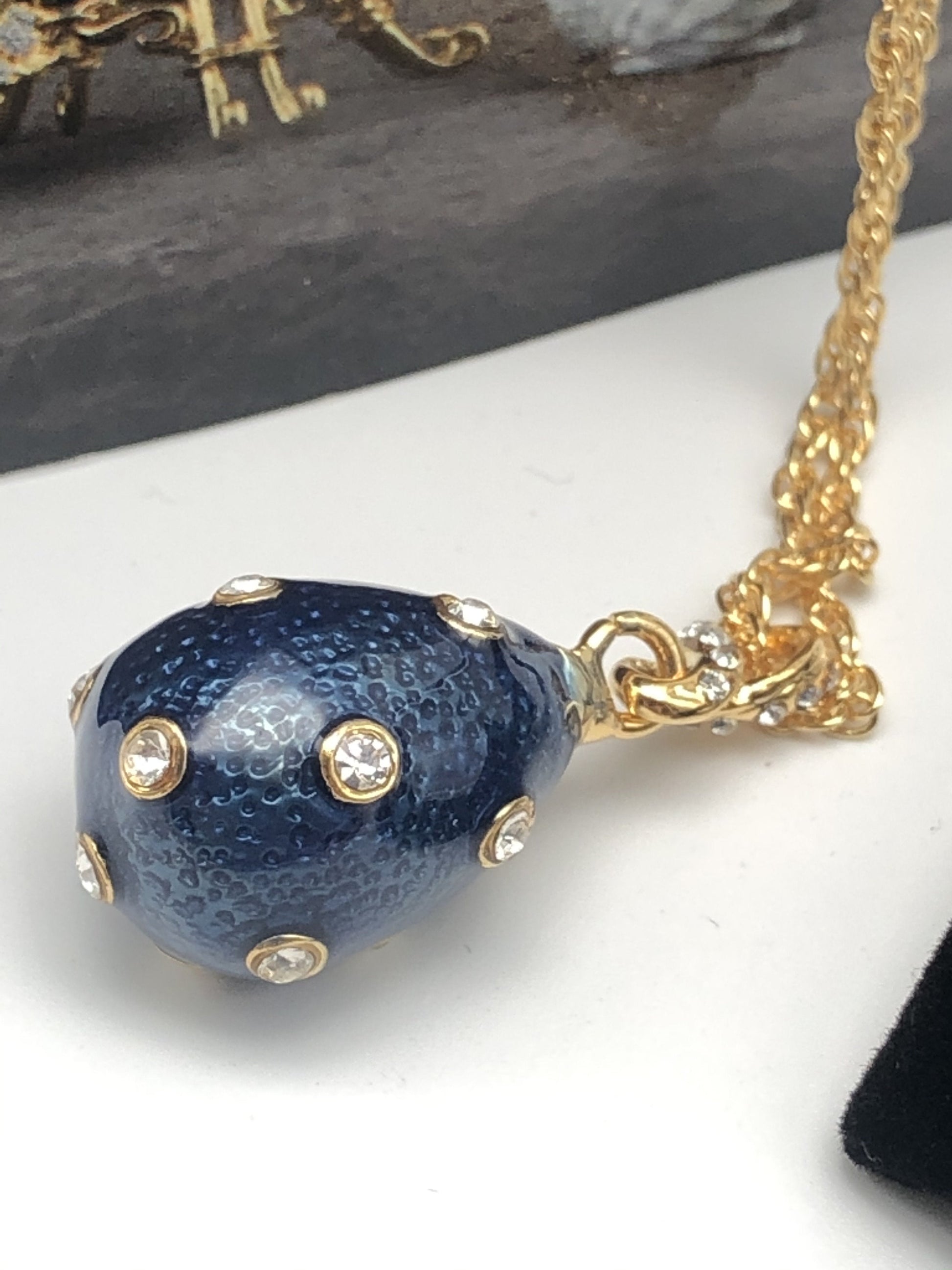 Keren Kopal Blue Egg Pendant Gold Necklace