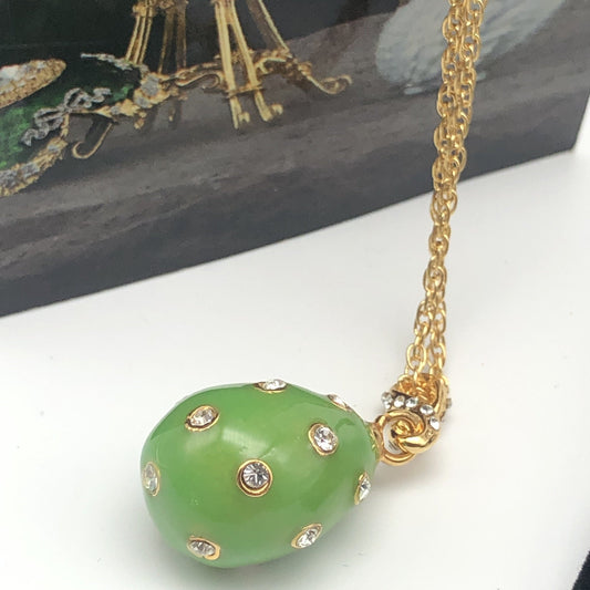 Green Egg Pendant Gold Necklace - Exquisite Decor