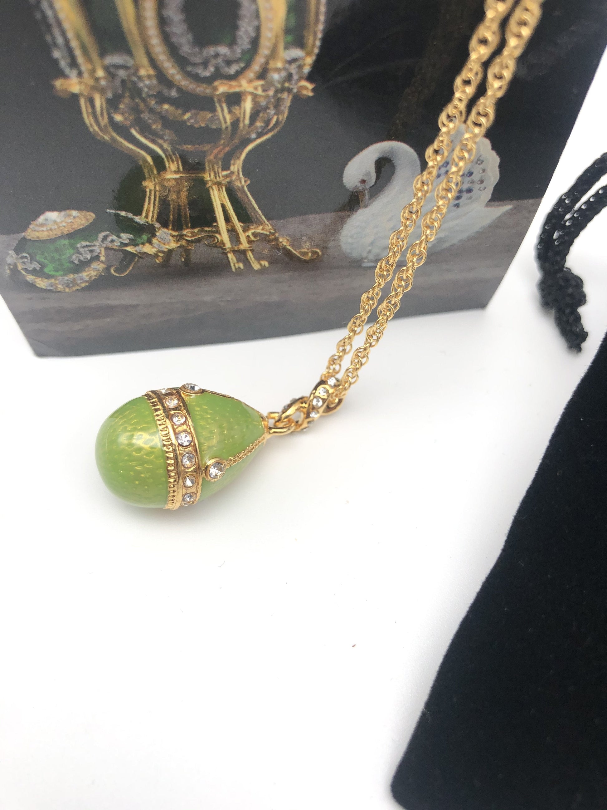 Keren Kopal Green Egg Pendant Gold Necklace