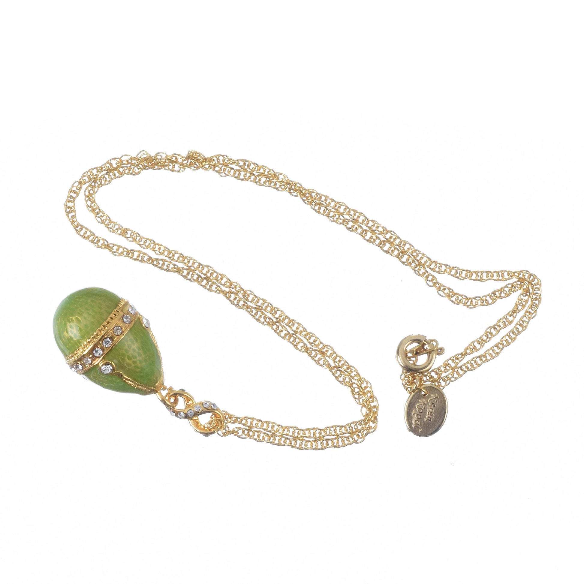Keren Kopal Green Egg Pendant Gold Necklace