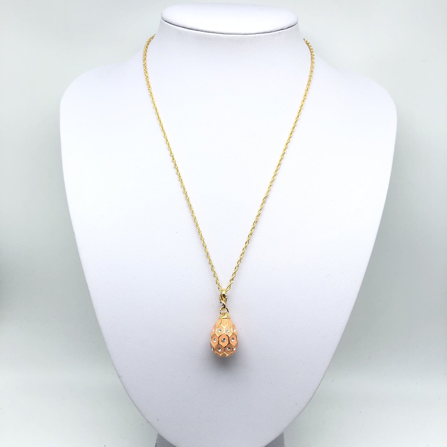 Keren Kopal Pink Egg Pendant Gold Necklace