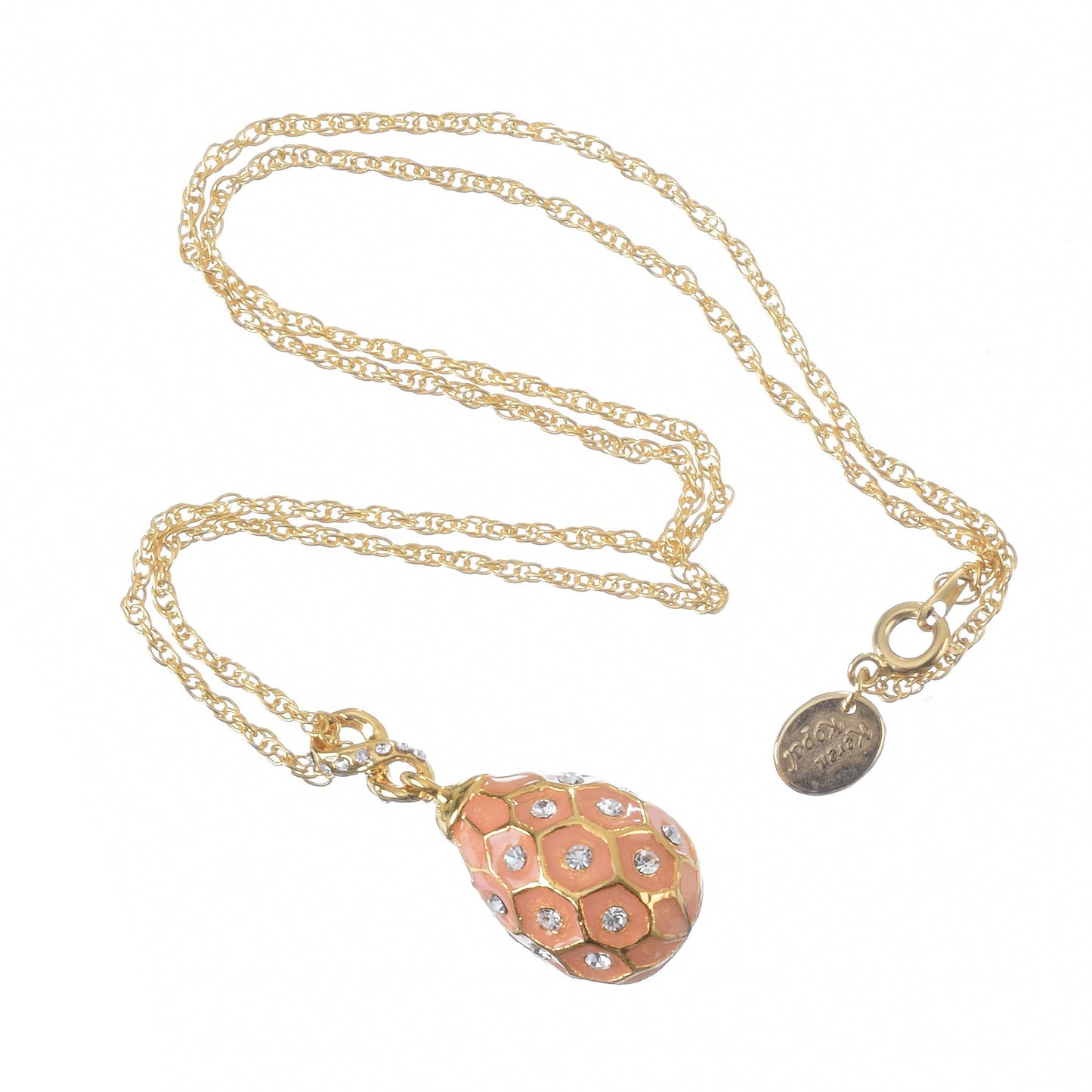 Keren Kopal Pink Egg Pendant Gold Necklace