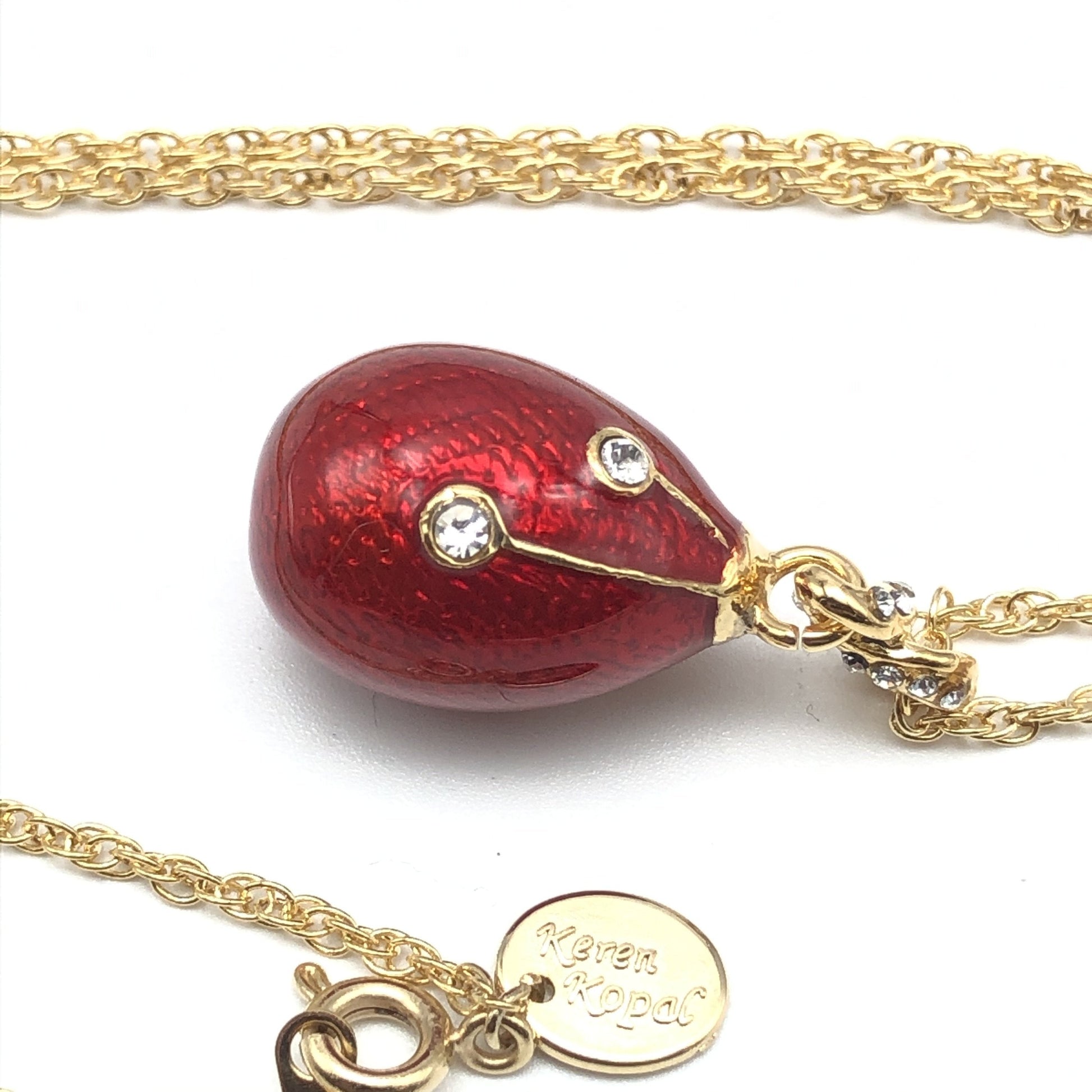 Keren Kopal Red Egg Pendant Necklace