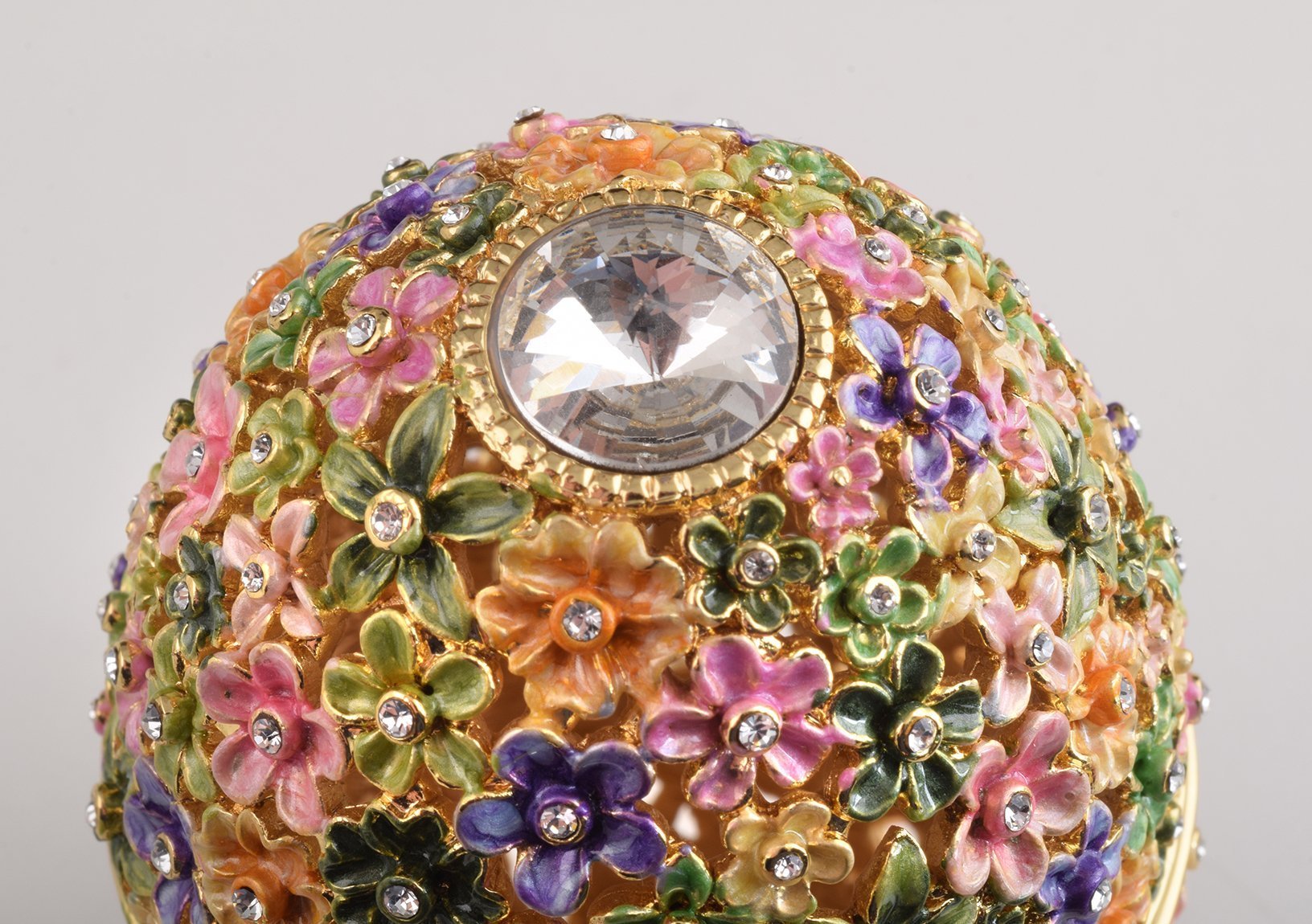 Keren Kopal Gold with Colorful Flowers Easter Egg