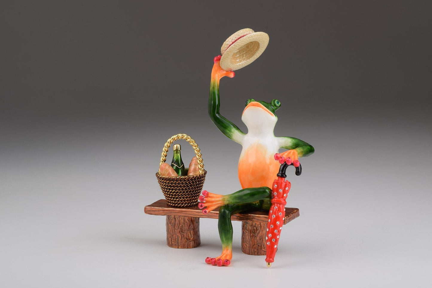 Keren Kopal Green Frog on a Bench