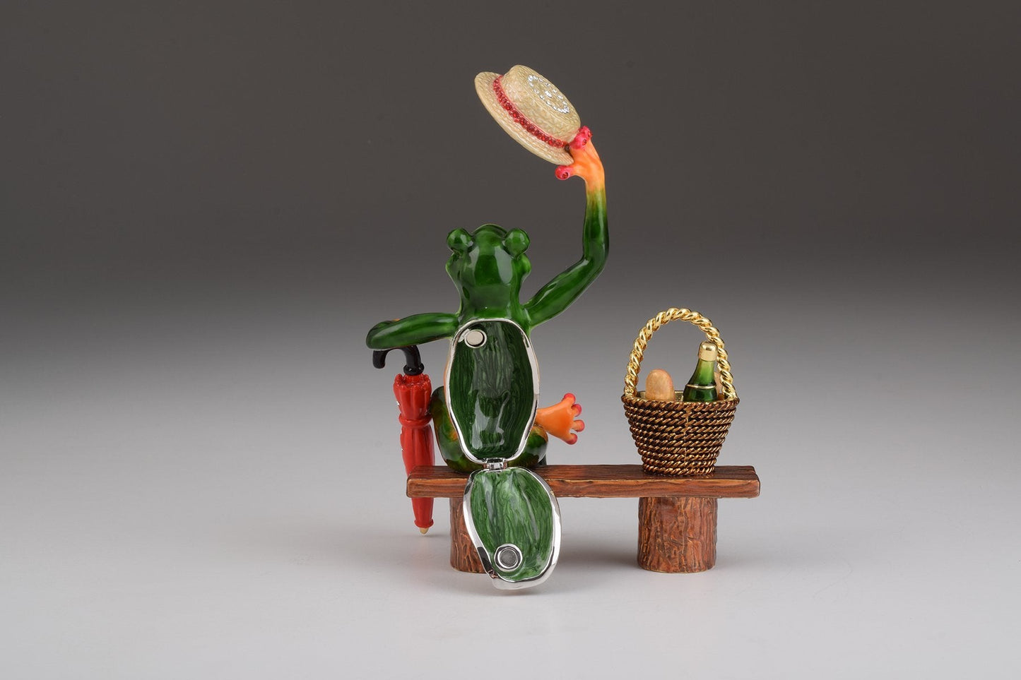 Keren Kopal Green Frog on a Bench