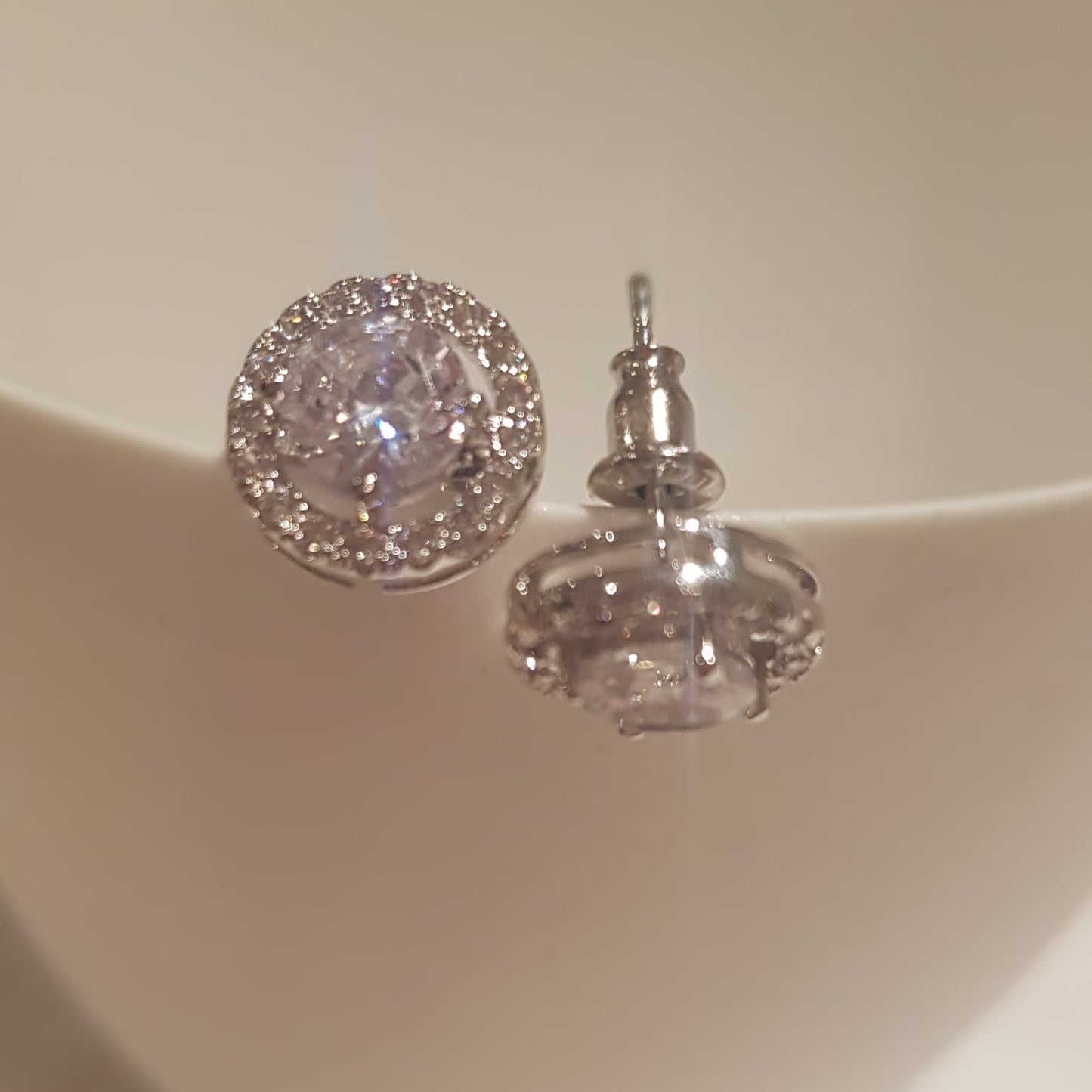 Dainty Round Zarconia Stud Earrings