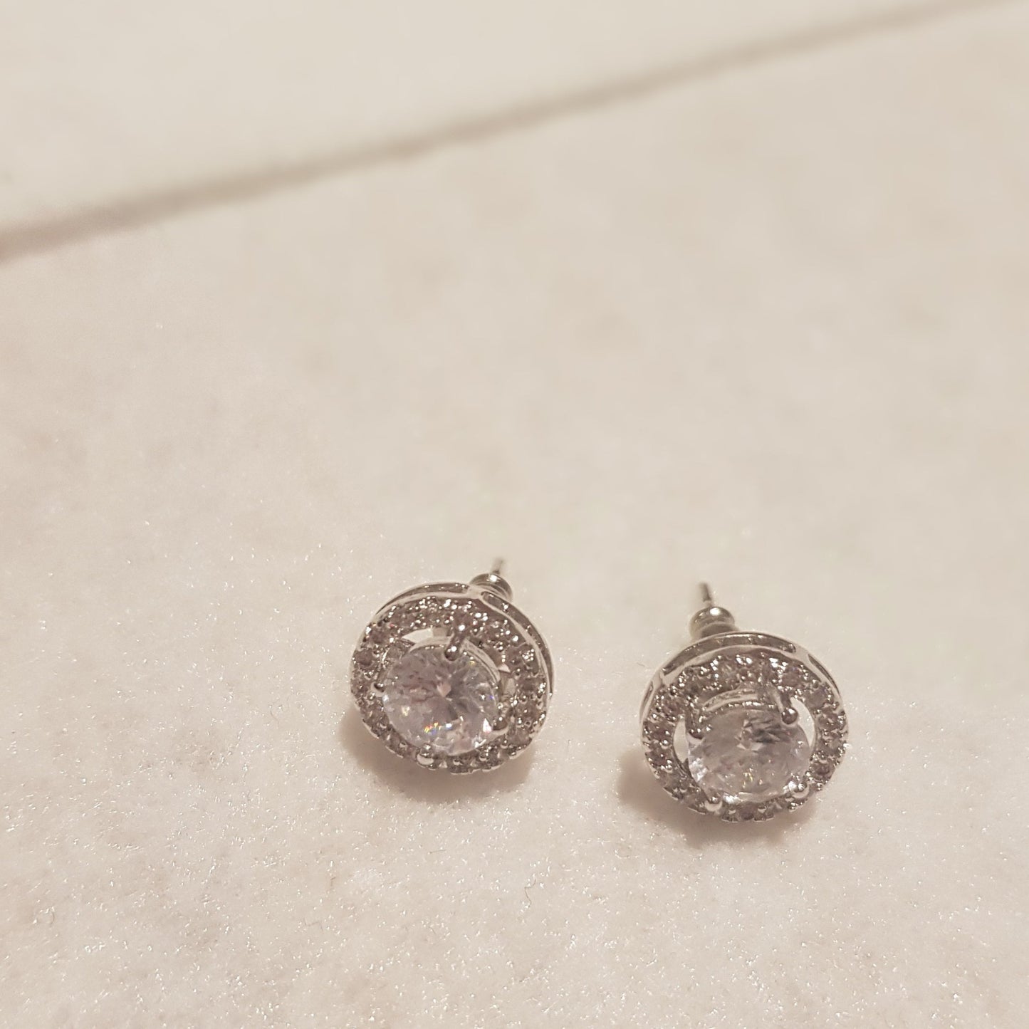 Dainty Round Zarconia Stud Earrings