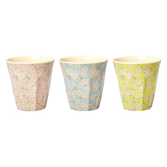 Rice Dk | Two Tone Melamine Cup Medium Flower Print