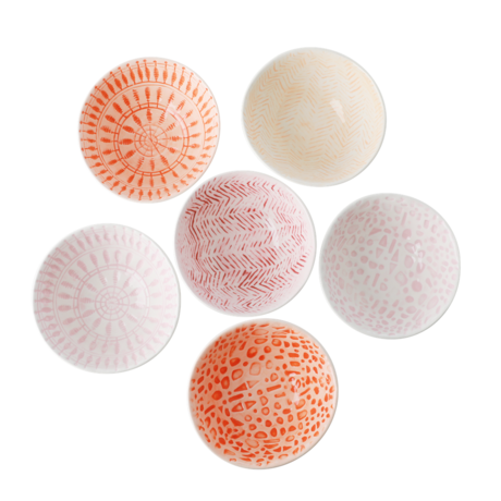 Rice DK Set of 6 Ceramic Dipping Bowls in Assorted Colors