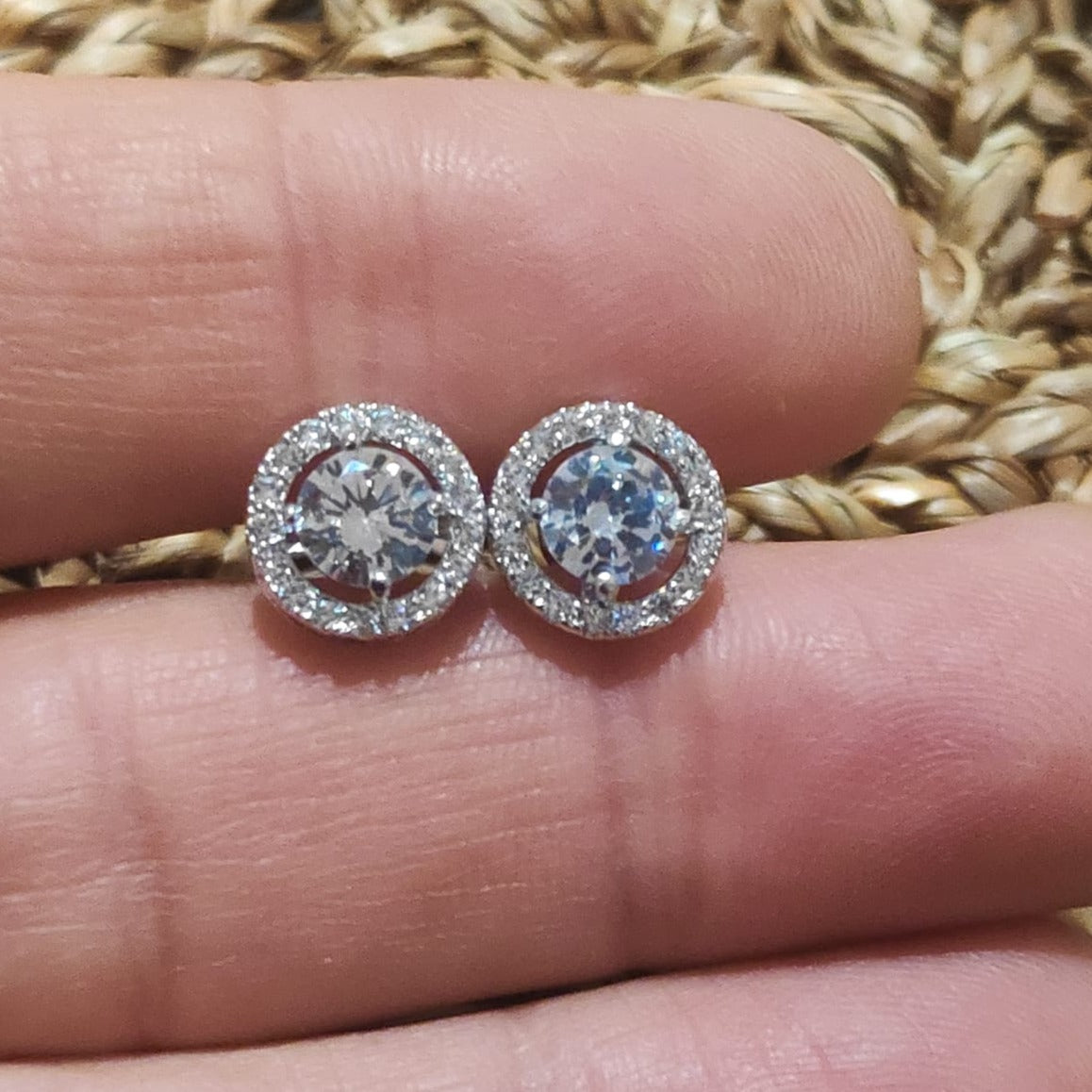 Dainty Round Zarconia Stud Earrings