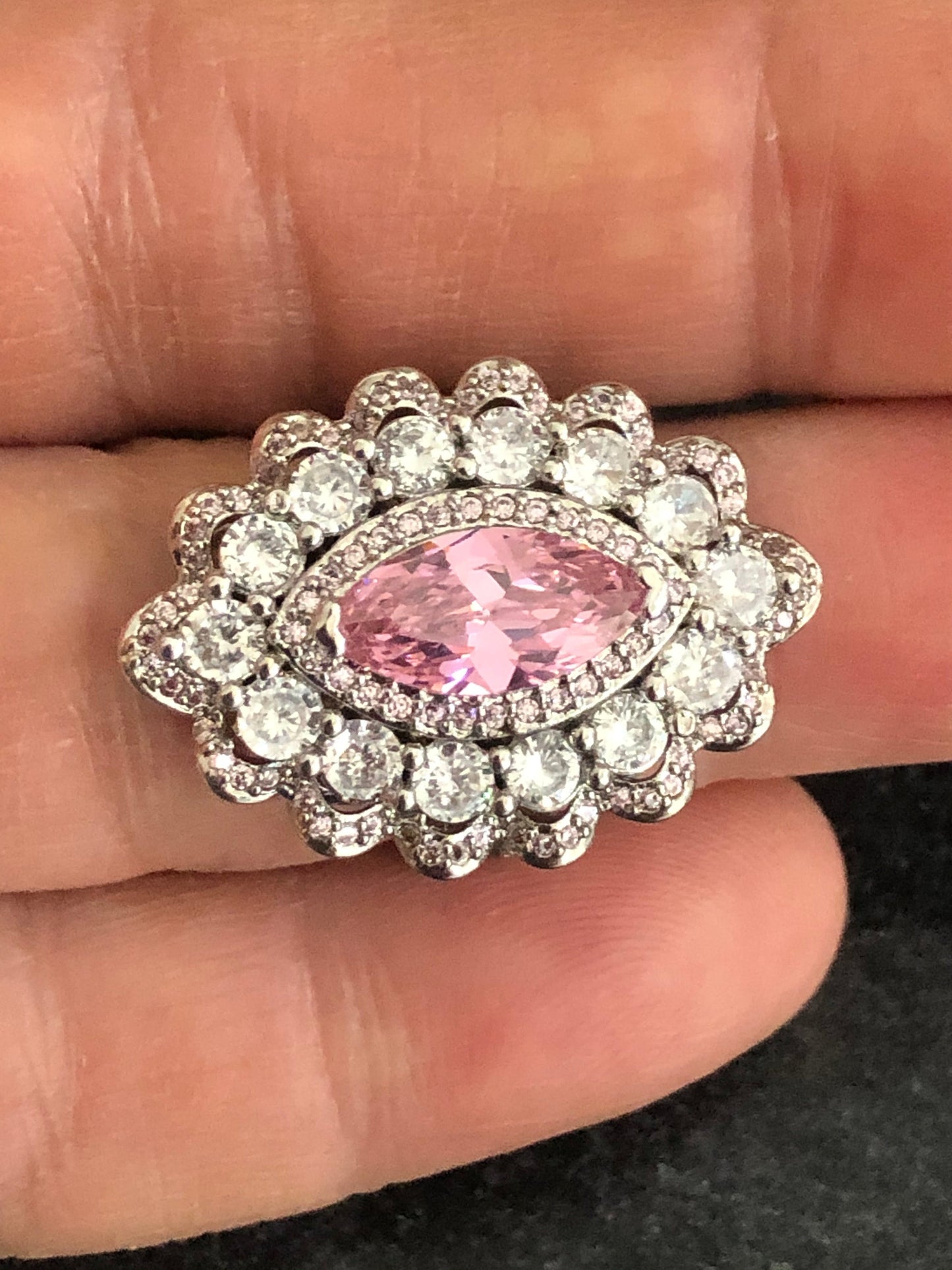 Retro Style Pink Candy Cocktail Ring