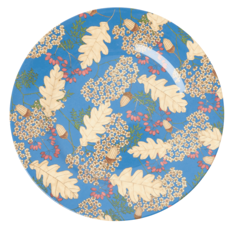 Rice DK Two Tone Melamine Dinner Plate - Autumn and Acorns Print