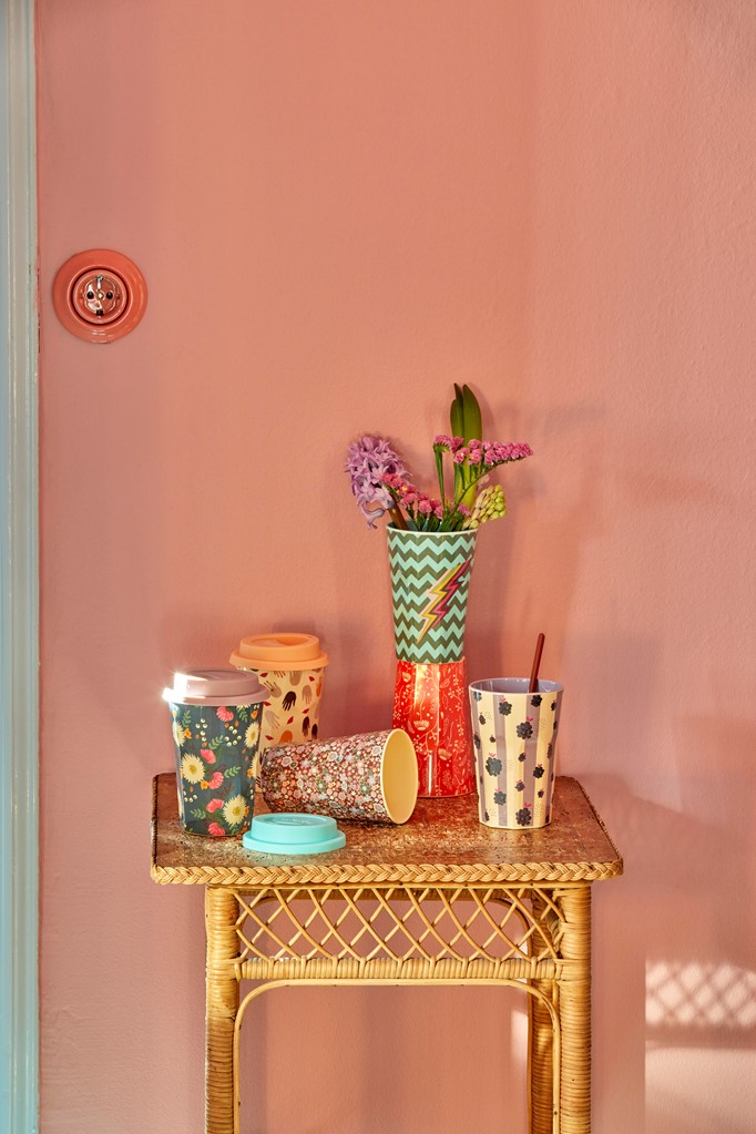 Tall MELAMINE CUP WITH Fall Floral Print