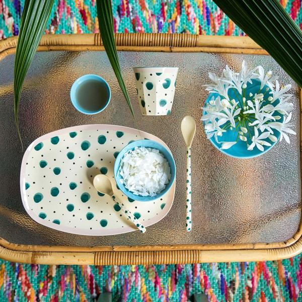 Rice DK | Two-Tone Melamine Bowl with Watercolor Splash Print